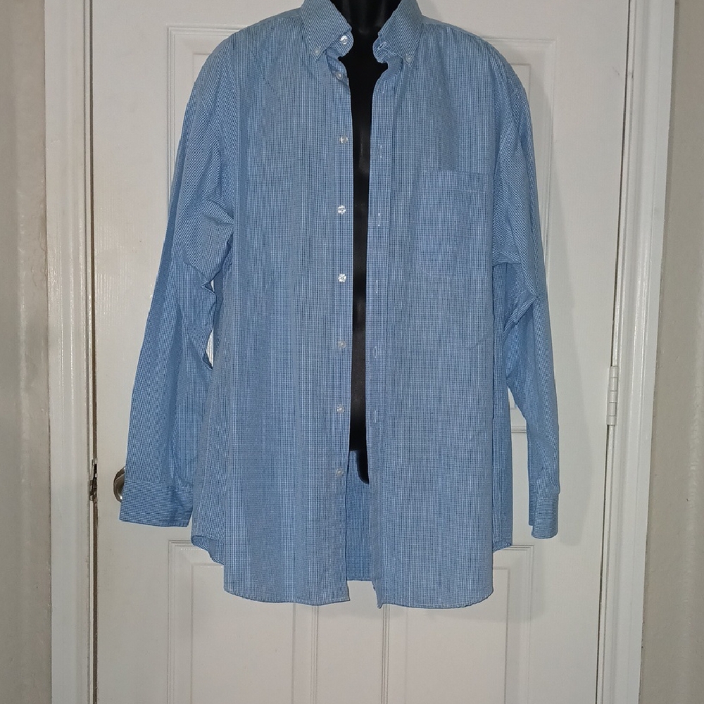Men's Blue  Button-Down Shirt